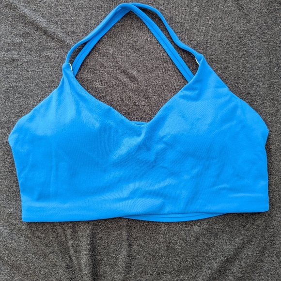 Kamo Fitness Iris Strappy Back Crop Sports Bra / Small / Glass Blue - Picture 3 of 5